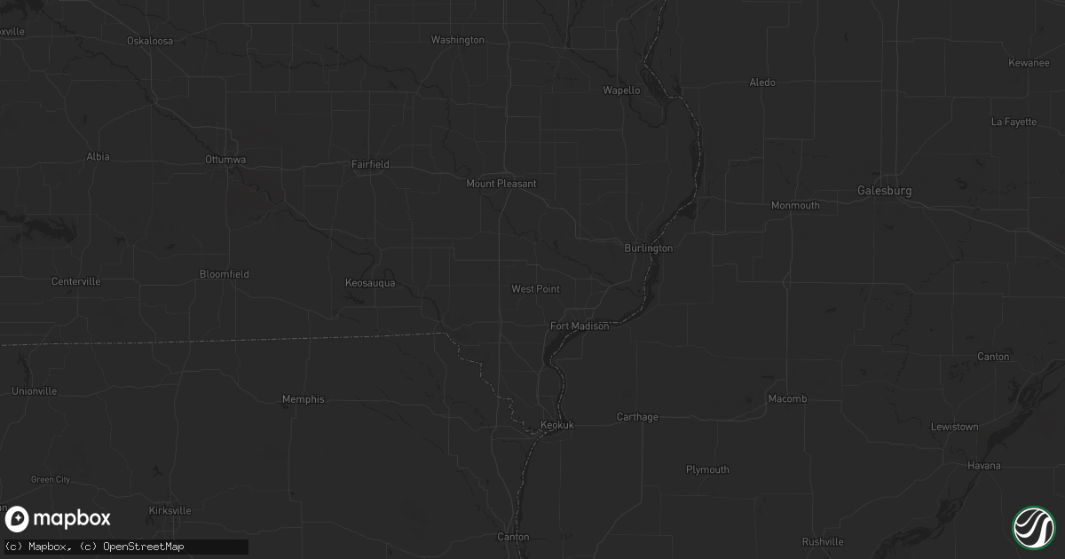 Hail map in West Point, IA on June 15, 2024