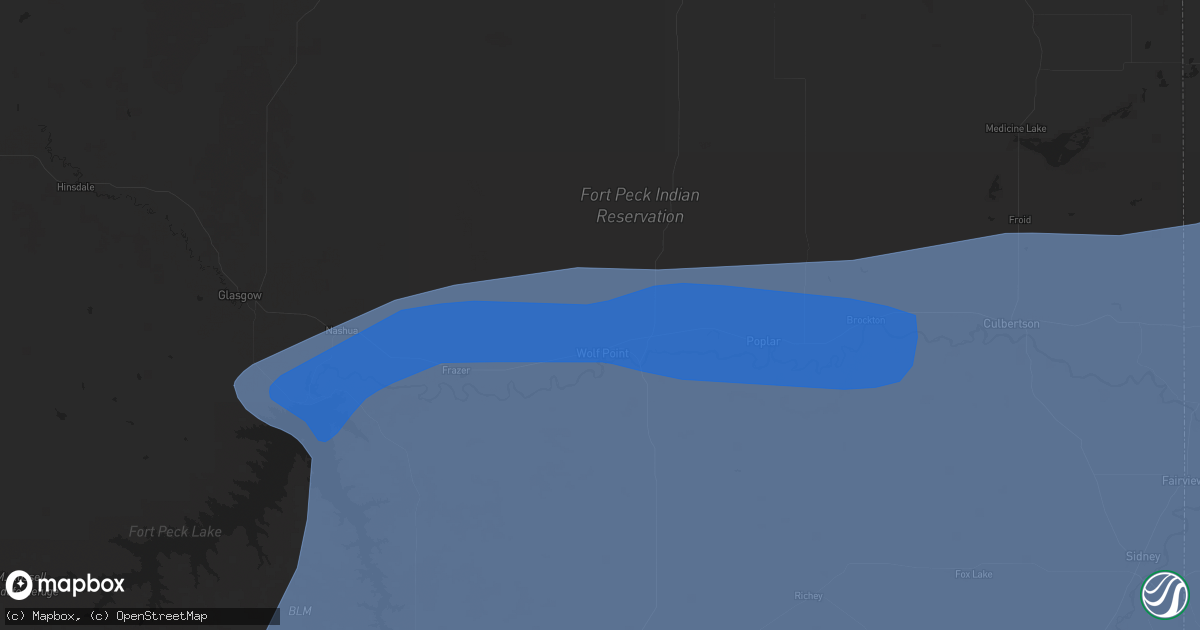 Hail map in Wolf Point, MT on June 15, 2024
