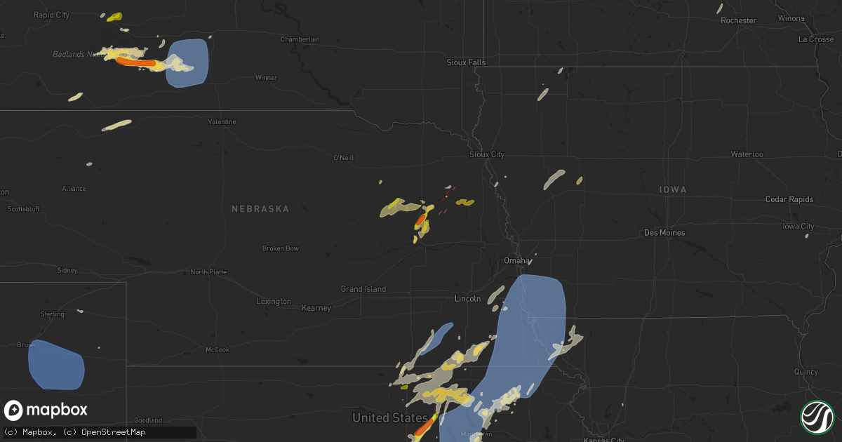 Hail map on June 15, 2024