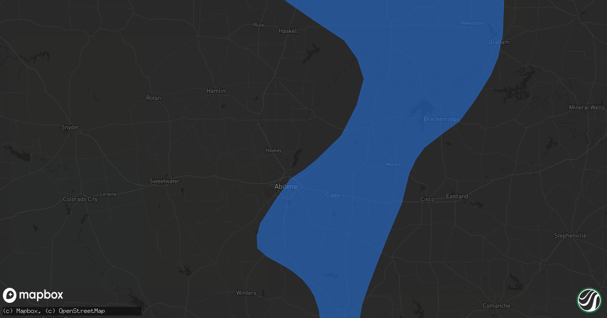 Hail map in Abilene, TX on June 15, 2025