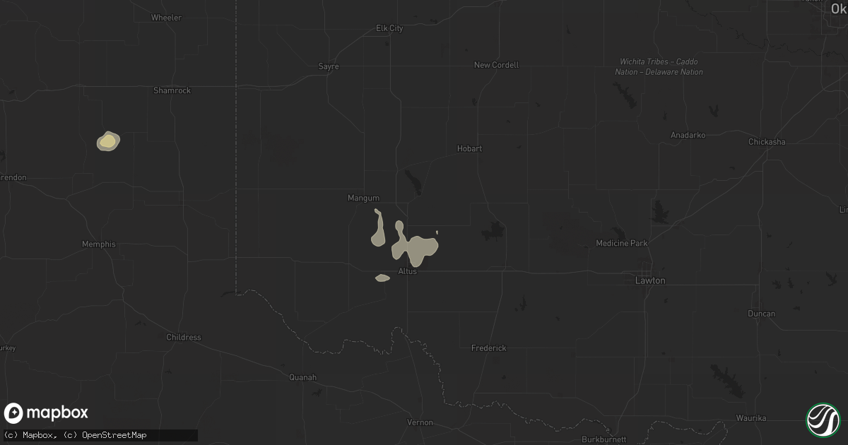 Hail map in Blair, OK on June 15, 2025