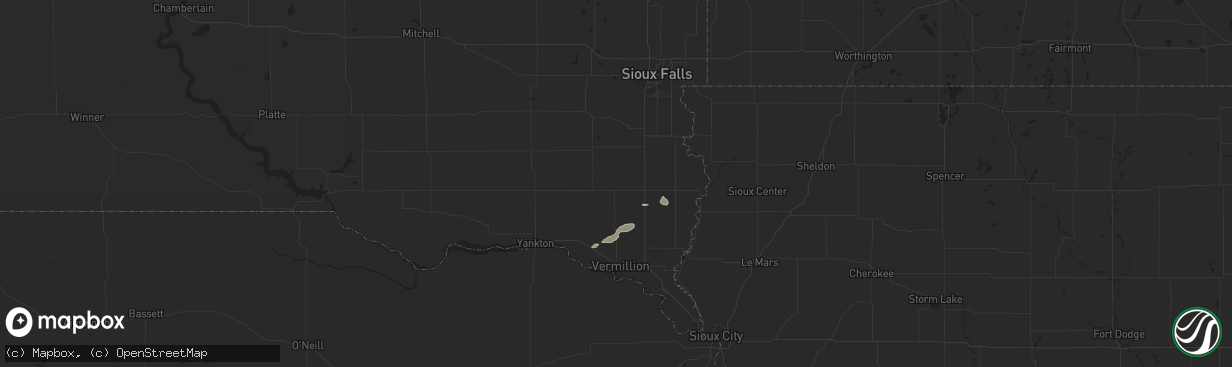 Hail map in Centerville, SD on June 15, 2025