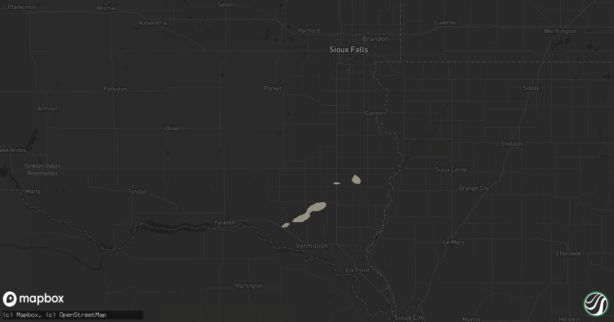 Hail map in Centerville, SD on June 15, 2025