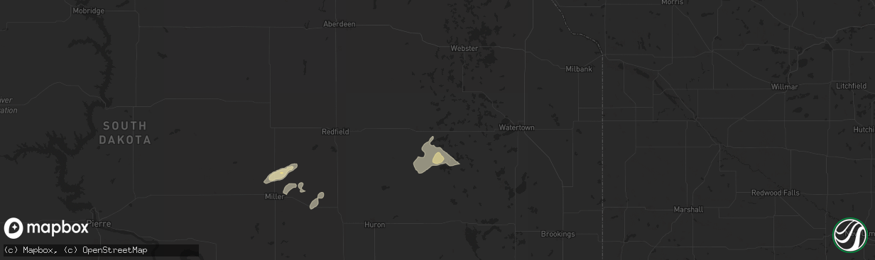 Hail map in Clark, SD on June 15, 2025