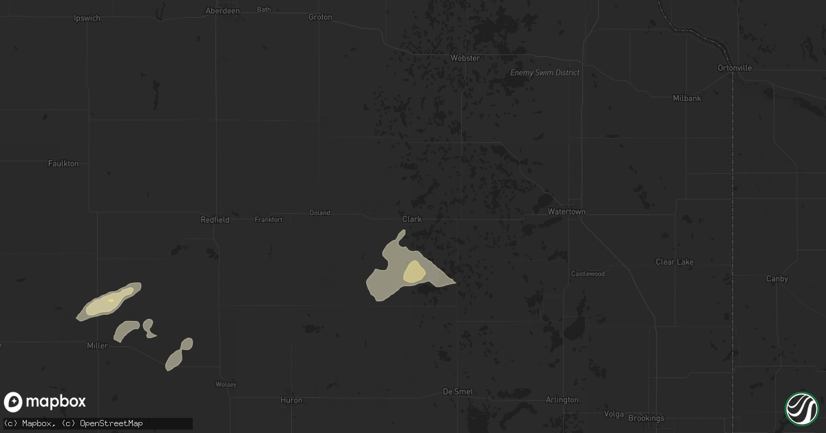 Hail map in Clark, SD on June 15, 2025