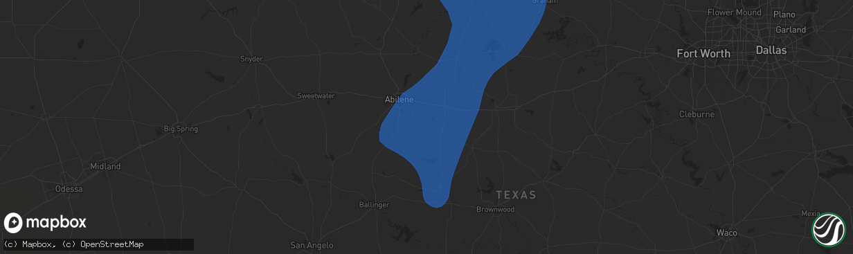 Hail map in Clyde, TX on June 15, 2025