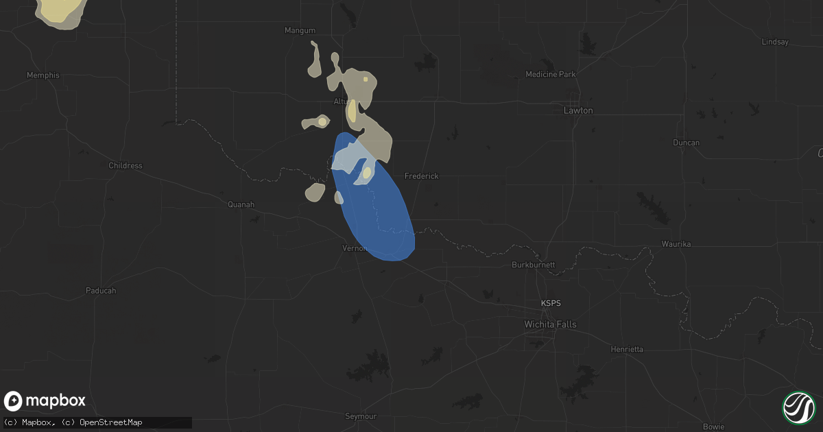 Hail map in Davidson, OK on June 15, 2025