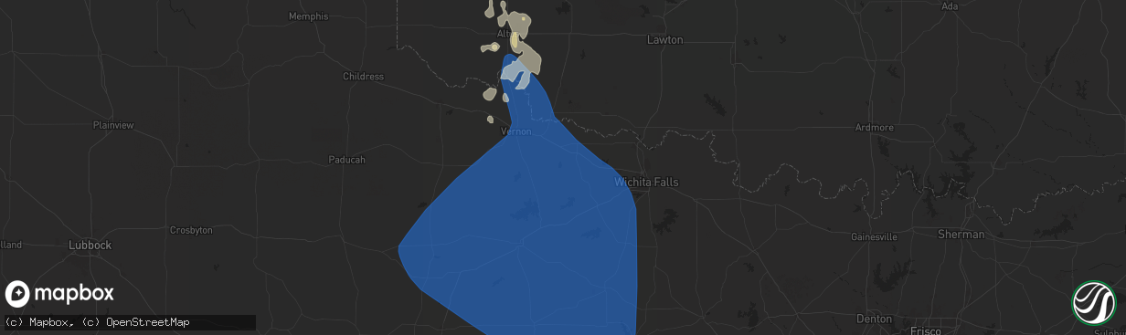 Hail map in Electra, TX on June 15, 2025