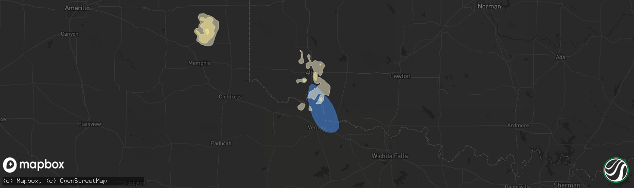 Hail map in Elmer, OK on June 15, 2025
