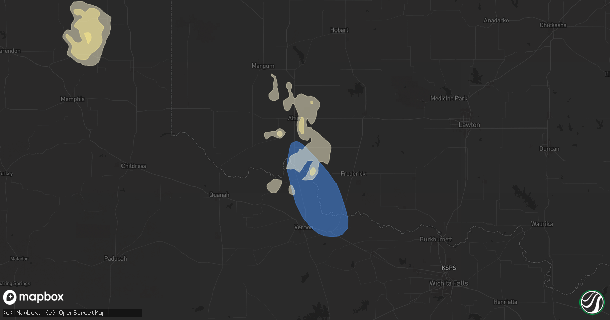 Hail map in Elmer, OK on June 15, 2025