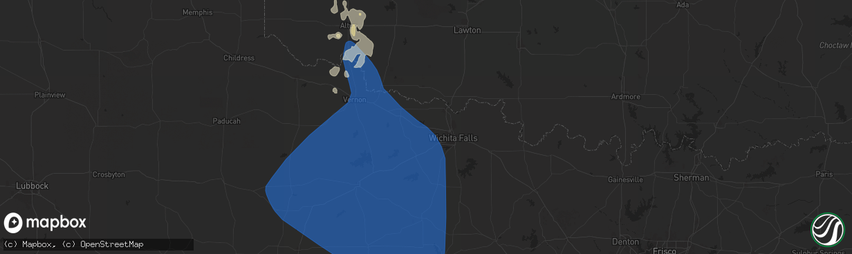 Hail map in Iowa Park, TX on June 15, 2025