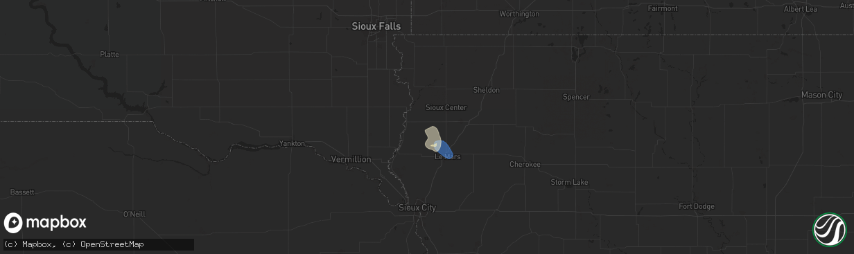 Hail map in Ireton, IA on June 15, 2025