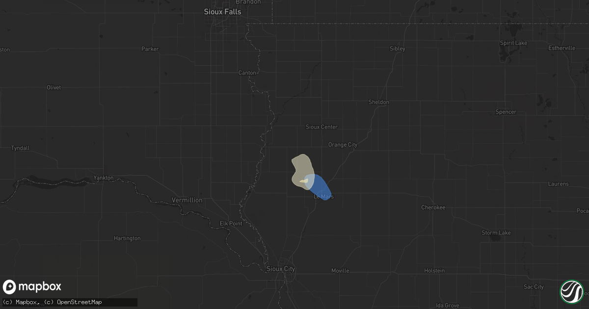 Hail map in Ireton, IA on June 15, 2025
