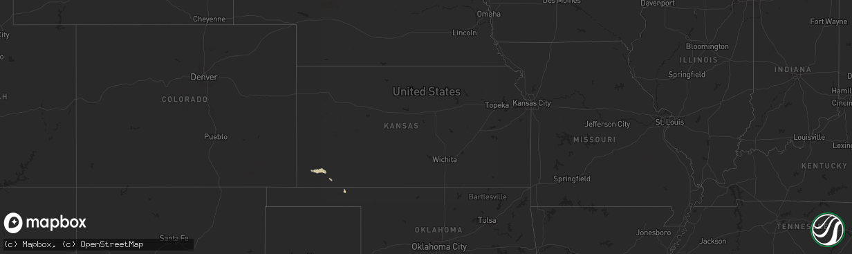 Hail map in Kansas on June 15, 2025