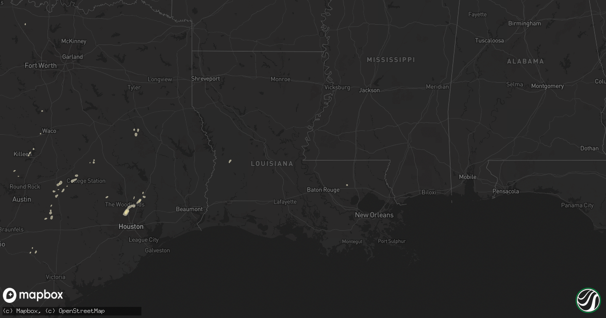Hail map in Louisiana on June 15, 2025
