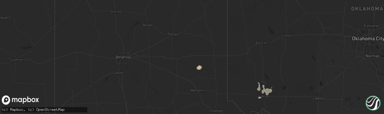 Hail map in Mclean, TX on June 15, 2025