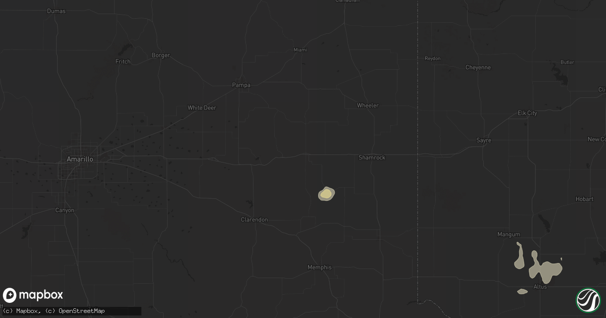 Hail map in Mclean, TX on June 15, 2025