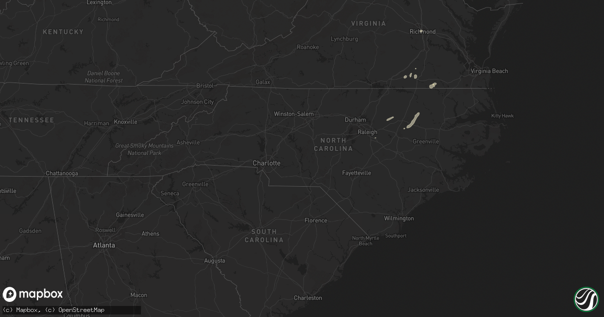 Hail map in North Carolina on June 15, 2025