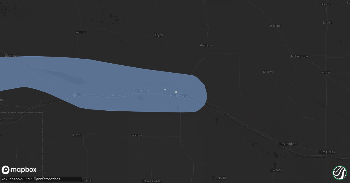 Hail map in North Platte, NE on June 15, 2025