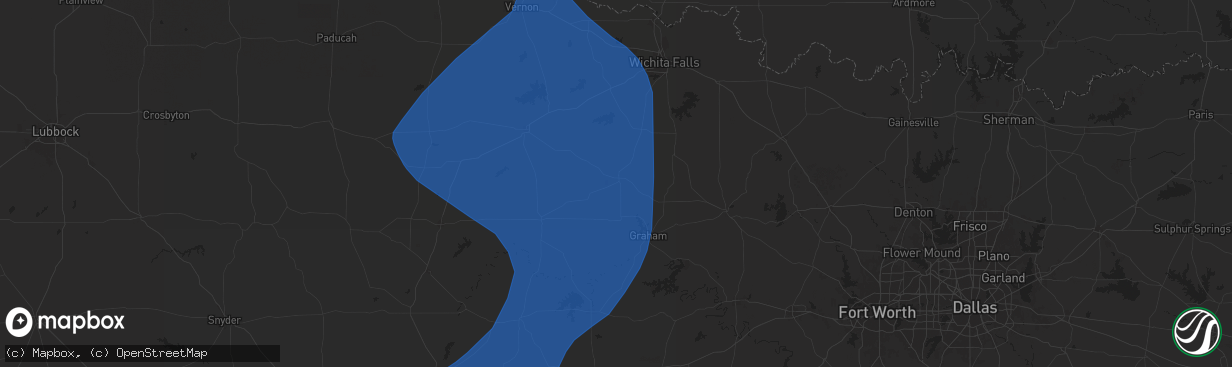 Hail map in Olney, TX on June 15, 2025
