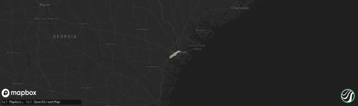 Hail map in Savannah, GA on June 15, 2025