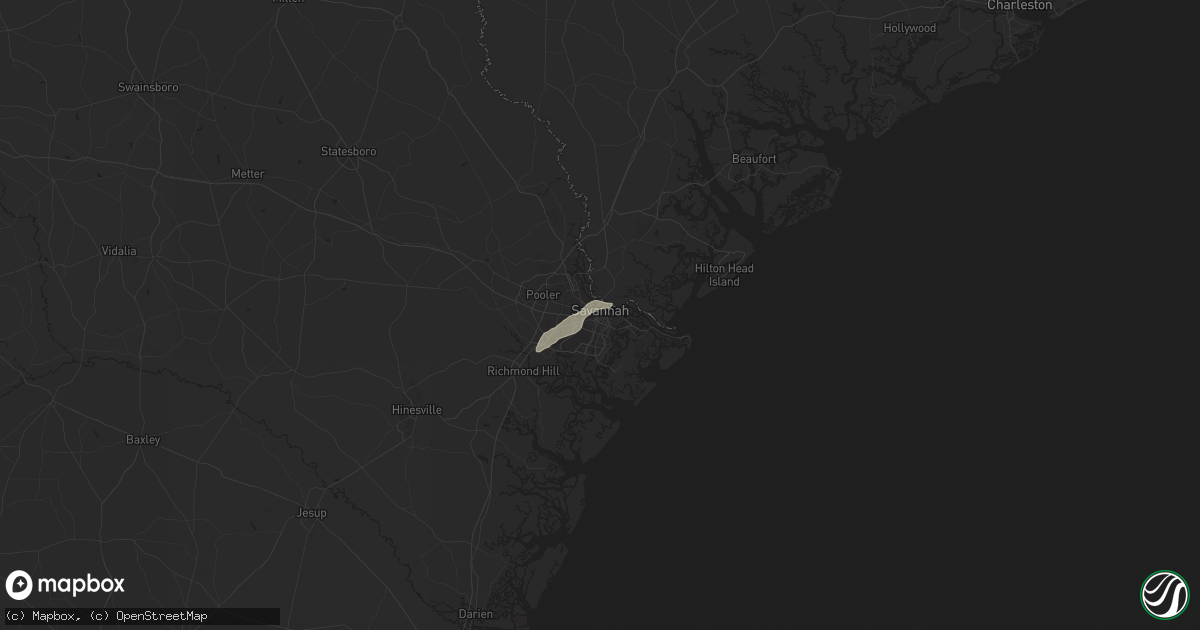 Hail map in Savannah, GA on June 15, 2025