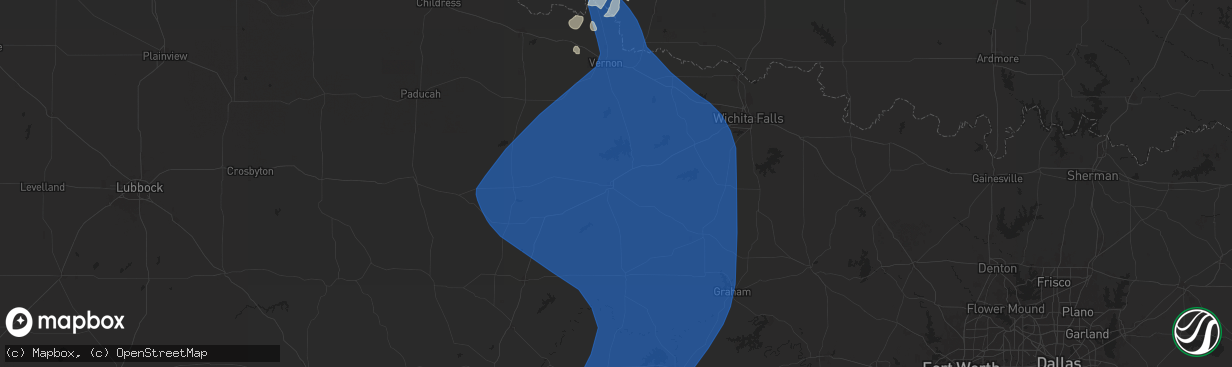 Hail map in Seymour, TX on June 15, 2025