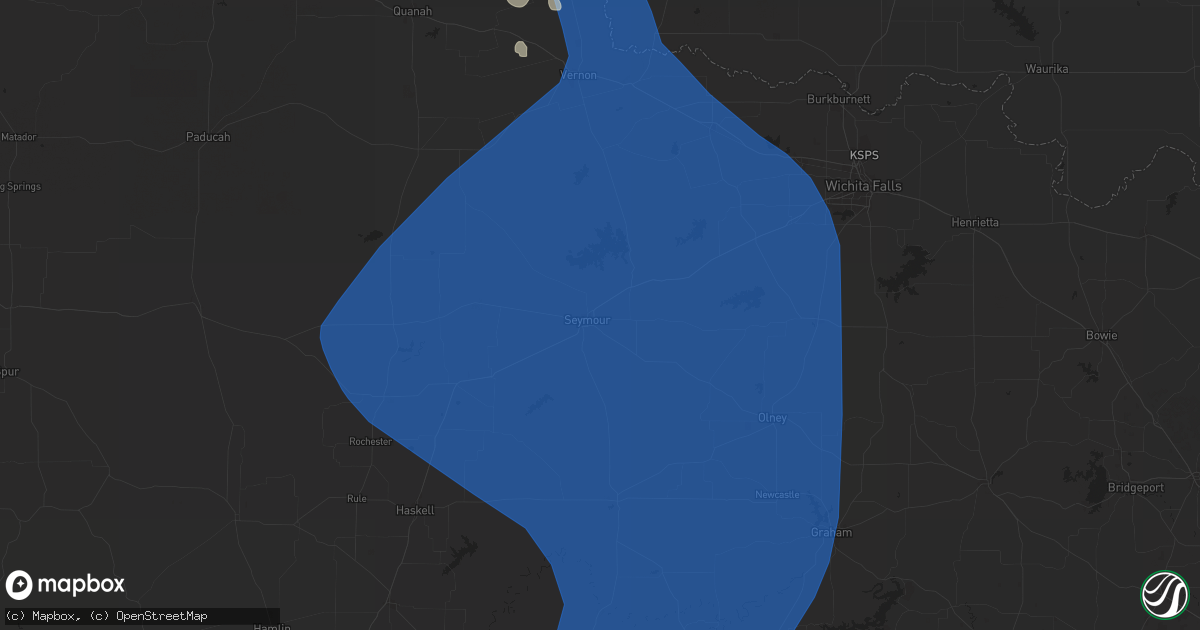 Hail map in Seymour, TX on June 15, 2025