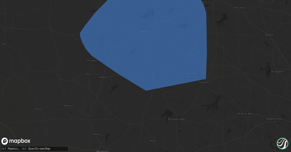 Hail map in Throckmorton, TX on June 15, 2025