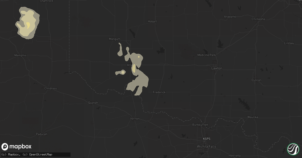 Hail map in Tipton, OK on June 15, 2025