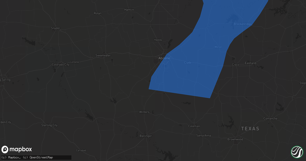 Hail map in Tuscola, TX on June 15, 2025