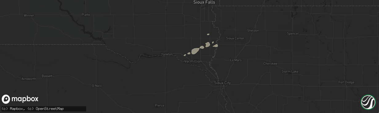 Hail map in Vermillion, SD on June 15, 2025