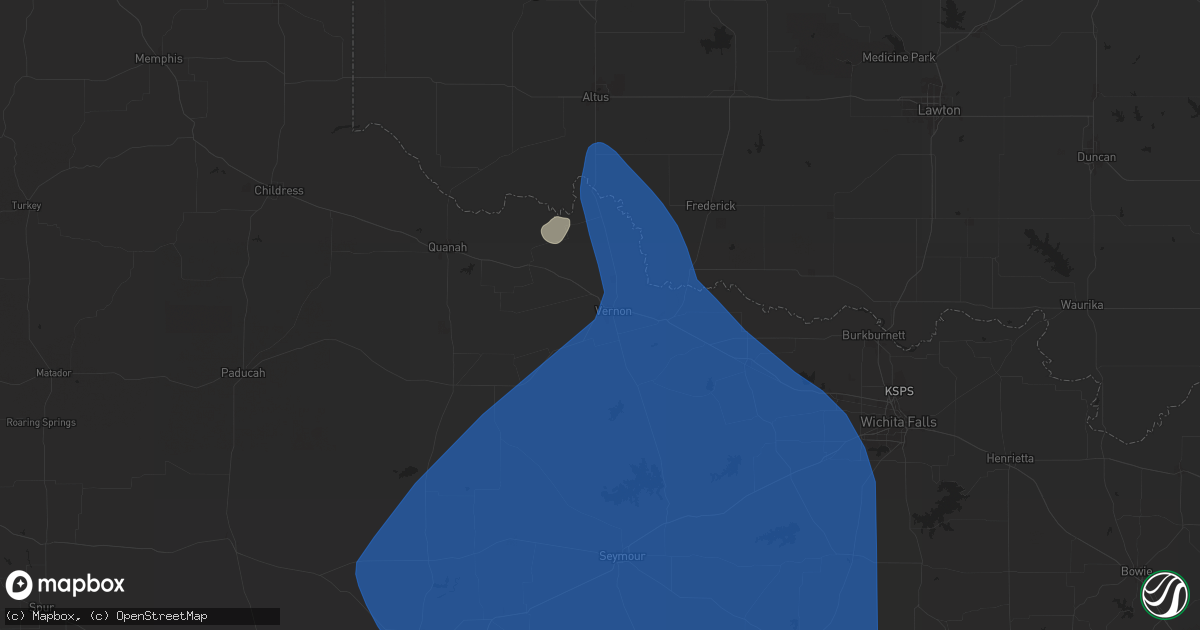 Hail map in Vernon, TX on June 15, 2025
