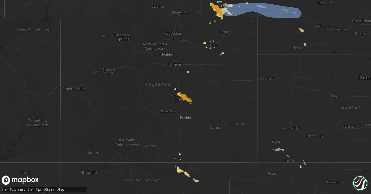 Hail map on June 15, 2025