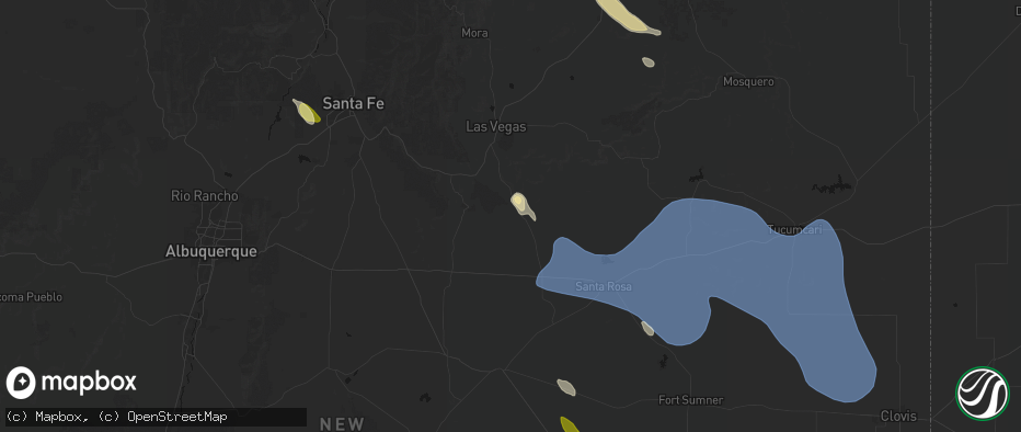 Hail map in Anton Chico, NM on June 15, 2026