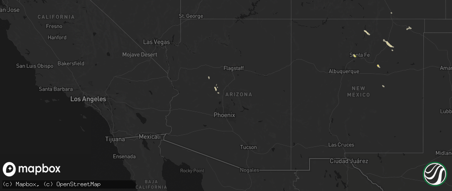 Hail map in Arizona on June 15, 2026