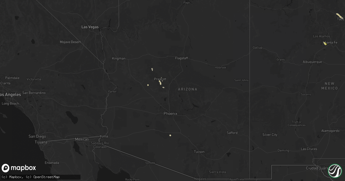 Hail map in Arizona on June 15, 2026