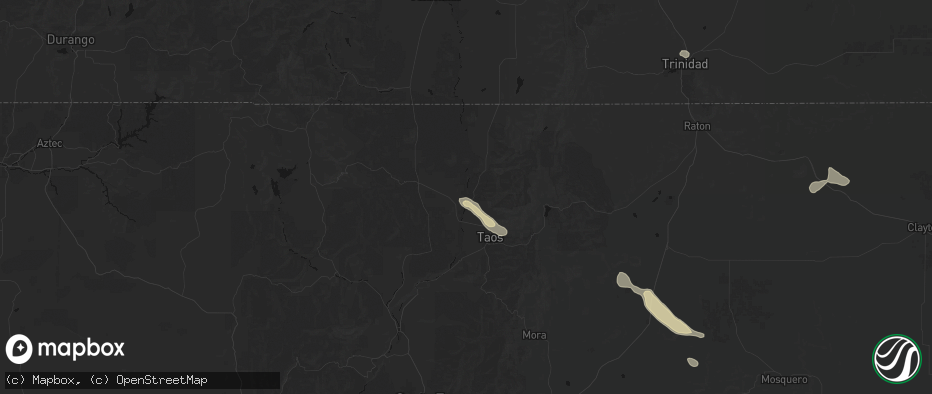 Hail map in Arroyo Hondo, NM on June 15, 2026