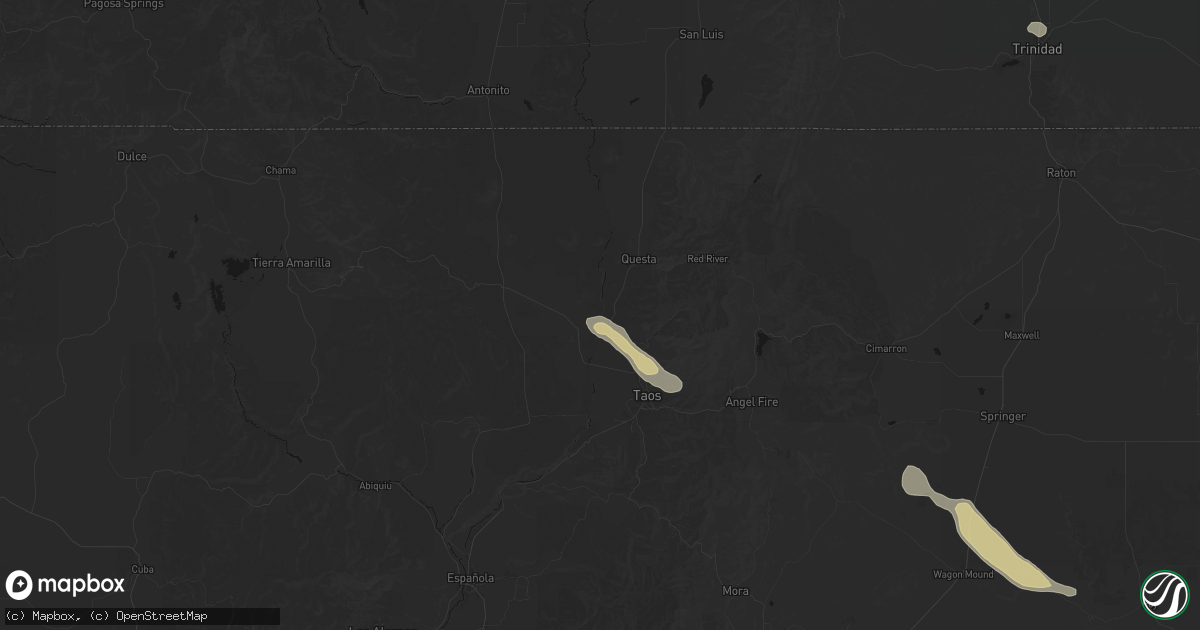 Hail map in Arroyo Hondo, NM on June 15, 2026