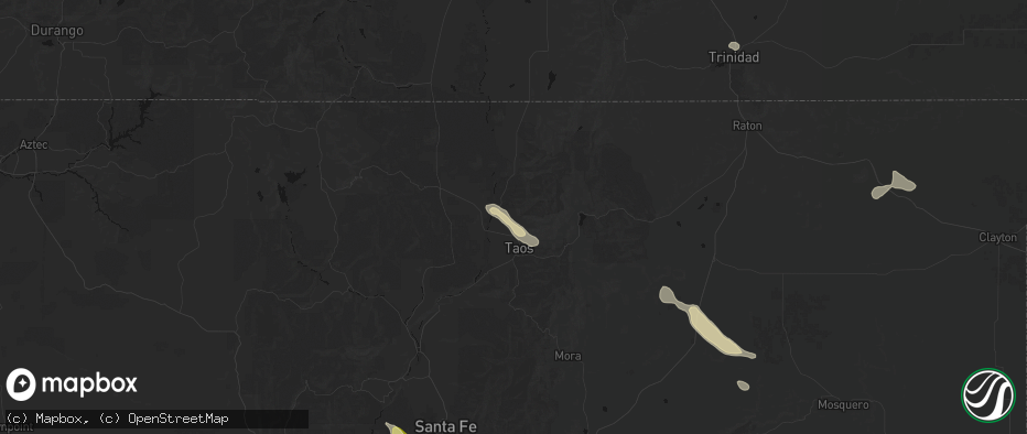 Hail map in Arroyo Seco, NM on June 15, 2026