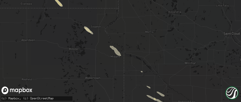 Hail map in Big Stone City, SD on June 15, 2026