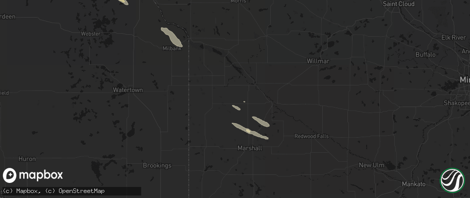 Hail map in Boyd, MN on June 15, 2026