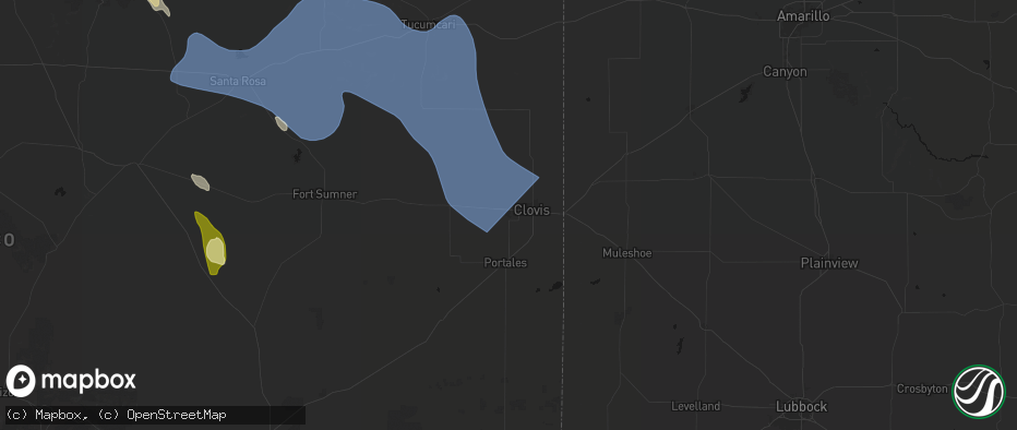 Hail map in Cannon Afb, NM on June 15, 2026