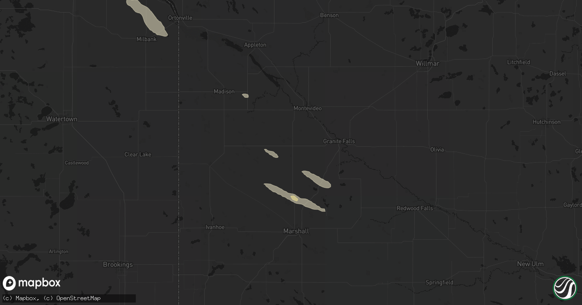 Hail map in Clarkfield, MN on June 15, 2026