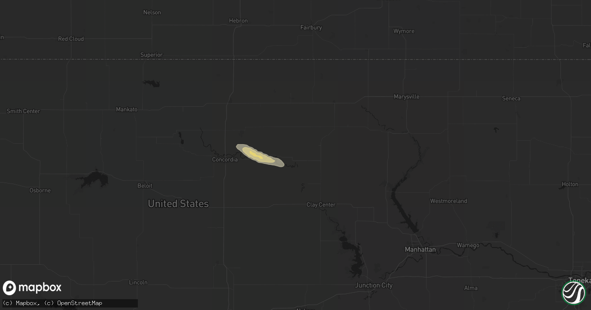Hail map in Clifton, KS on June 15, 2026