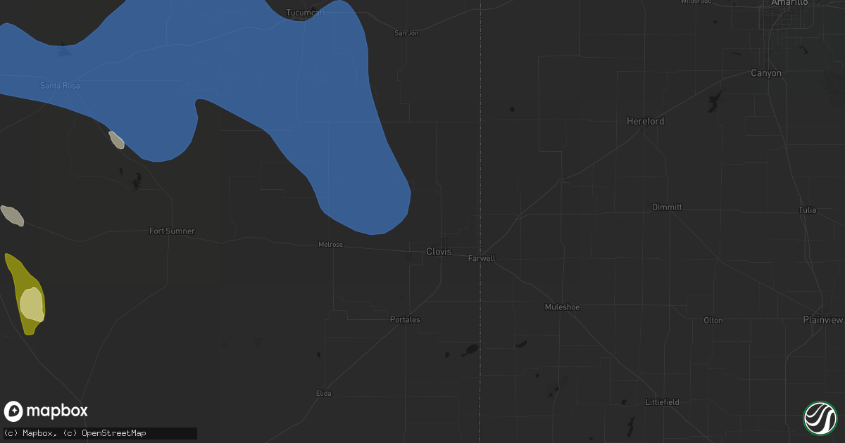 Hail map in Clovis, NM on June 15, 2026