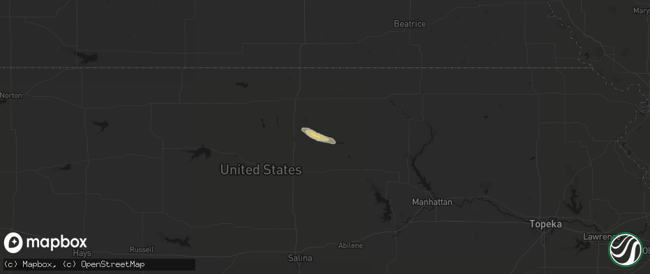 Hail map in Clyde, KS on June 15, 2026