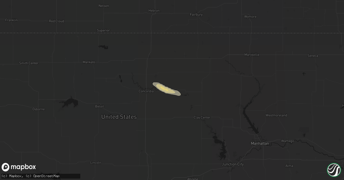 Hail map in Clyde, KS on June 15, 2026