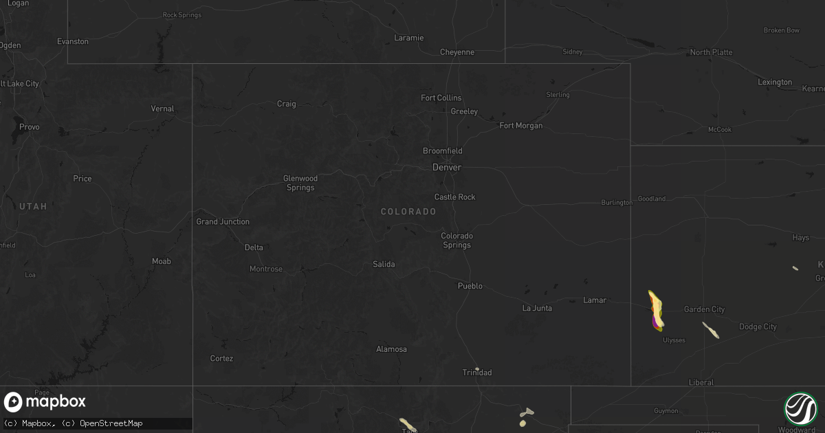 Hail map in Colorado on June 15, 2026