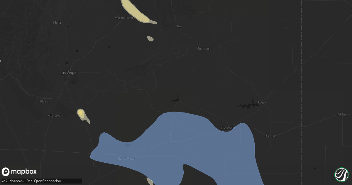 Hail map in Conchas Dam, NM on June 15, 2026